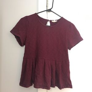 Maroon peplum top